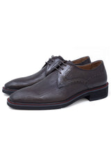 Barabas Wholesale Men's Textured Leather Lace-up Loafer Dress Shoes 5SH07 Brown