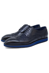 Barabas Wholesale Men's Western Lace-up Leather Luxury Dress Shoes 5SH08 Blue