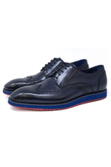Barabas Wholesale Men's Western Lace-up Leather Luxury Dress Shoes 5SH08 Royal