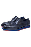 Barabas Wholesale Men's Western Lace-up Leather Luxury Dress Shoes 5SH08 Royal