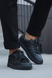 Barabas Wholesale Men's Checkered Lace-up Leather Sneakers 5SH09 Black