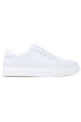 Barabas Wholesale Men's Checkered Lace-up Leather Sneakers 5SH09 White