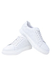 Barabas Wholesale Men's Checkered Lace-up Leather Sneakers 5SH09 White