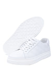 Barabas Wholesale Men's Checkered Lace-up Leather Sneakers 5SH09 White