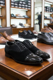 Barabas Wholesale Men's Shiny Suede Design Lace-up Leather Dress Shoes 5SH11 Black