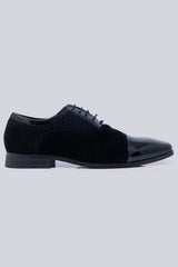 Barabas Wholesale Men's Shiny Suede Design Lace-up Leather Dress Shoes 5SH11 Black