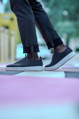 Barabas Wholesale Men's Premium Leather Casual Low Top Sneaker 5SH15 Black