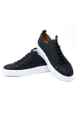 Barabas Wholesale Men's Premium Leather Casual Low Top Sneaker 5SH15 Black