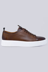 Barabas Wholesale Men's Premium Leather Casual Low Top Sneaker 5SH15 Brown