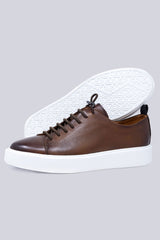 Barabas Wholesale Men's Premium Leather Casual Low Top Sneaker 5SH15 Brown