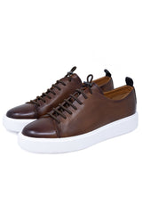 Barabas Wholesale Men's Premium Leather Casual Low Top Sneaker 5SH15 Brown