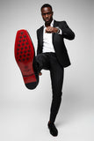 Barabas Wholesale Men's Rhinestone Suede Slip On Loafer Dress Shoes 5SH16 Black Silver