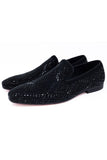 Barabas Wholesale Men's Rhinestone Suede Slip On Loafer Dress Shoes 5SH16 Black