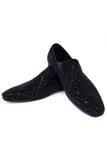 Barabas Wholesale Men's Rhinestone Suede Slip On Loafer Dress Shoes 5SH16 Black