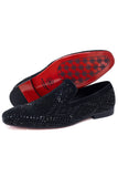 Barabas Wholesale Men's Rhinestone Suede Slip On Loafer Dress Shoes 5SH16 Black