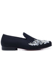 Barabas Wholesale Men's Sequin Shiny Design Slip On Leather Loafer Shoes 5SH37 Silver Black 