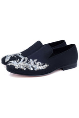 Barabas Wholesale Men's Sequin Shiny Design Slip On Leather Loafer Shoes 5SH37 Silver
