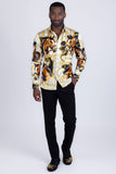 Barabas Wholesale Men's Rhinestones Horse Pattern Long Sleeve Shirts 5SPR04 Sand