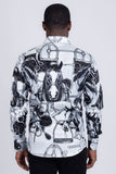 Barabas Wholesale Men's Rhinestones Horse Pattern Long Sleeve Shirts 5SPR04 Silver