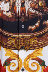 Barabas Wholesale Men's Stallion Rhinestones Stretch Long Sleeve Shirts 5SPR05  Brown