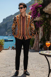 Barabas Wholesale Men's Rhinestones Floral 50 Pesos Long Sleeve Shirts 5SPR09 Black