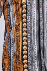 Barabas Wholesale Men's Rhinestones Floral 50 Pesos Long Sleeve Shirts 5SPR09 Gold