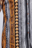 Barabas Wholesale Men's Rhinestones Floral 50 Pesos Long Sleeve Shirts 5SPR09 Gold