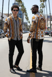 Barabas Wholesale Men's Rhinestones Floral 50 Pesos Long Sleeve Shirts 5SPR09 White
