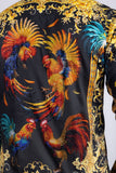 Barabas Wholesale Men's Rhinestones Animal Print Long Sleeve Shirts 5SPR10 Yellow