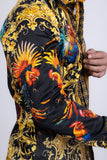Barabas Wholesale Men's Rhinestones Animal Print Long Sleeve Shirts 5SPR10 Multi