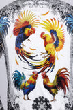 Barabas Wholesale Men's Rhinestones Animal Print Long Sleeve Shirts 5SPR10 White