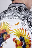 Barabas Wholesale Men's Rhinestones Animal Print Long Sleeve Shirts 5SPR10 Multi