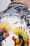Barabas Wholesale Men's Rhinestones Animal Print Long Sleeve Shirts 5SPR10 Multi