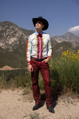 Barabas Wholesale Men's San Judas Tadeo Rhinestones Floral Baroque Shirt 5SPR11 Multi