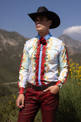 Barabas Wholesale Men's San Judas Tadeo Rhinestones Floral Baroque Shirt 5SPR11 Multi