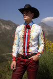 Barabas Wholesale Men's San Judas Tadeo Rhinestones Floral Baroque Shirt 5SPR11 Multi