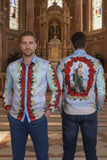 Barabas Men's San Judas Tadeo Rhinestones Floral Baroque Shirt 5SPR11 Multi