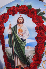 Barabas Men's San Judas Tadeo Rhinestones Floral Baroque Shirt 5SPR11 Multi