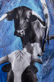 Barabas Wholesale Men's Rhinestones Animal Paisley Long Sleeve Shirts 5SPR12 Blue