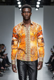 Barabas Wholesale Men's Rhinestones Animal Paisley Long Sleeve Shirts 5SPR12 Multi