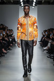 Barabas Wholesale Men's Rhinestones Animal Paisley Long Sleeve Shirts 5SPR12 Multi
