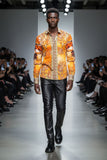 Barabas Wholesale Men's Rhinestones Animal Paisley Long Sleeve Shirts 5SPR12 Multi