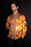 Barabas Wholesale Men's Rhinestones Animal Paisley Long Sleeve Shirts 5SPR12 Multi