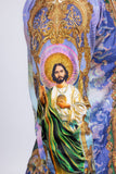 Barabas Wholesale Men's Rhinestones Floral  Judas Tadeo Long Sleeve Shirt 5SPR14 Multi