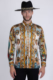 Barabas Wholesale Men's Lady of Guadalupe Rhinestones Long Sleeve Shirts 5SPR15 Multi