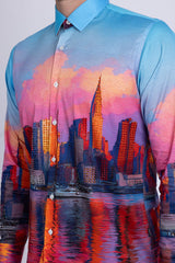 Barabas Wholesale Men's New York Rhinestones Baroque Shirt 5SPR16 Multi