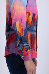 Barabas Wholesale Men's New York Rhinestones Baroque Shirt 5SPR16 Red