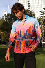 Barabas Wholesale Men's New York Rhinestones Baroque Shirt 5SPR16