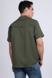 Barabas Wholesale Men's Western Casual Solid Stretch Short Sleeve Shirt 5SST10 Green