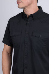 Barabas Wholesale Men's Western Casual Solid Stretch Short Sleeve Shirt 5SST10 Black